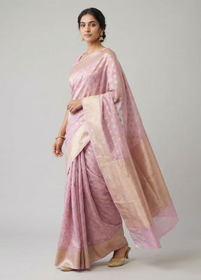 Purple Organza Saree With Blouse Piece