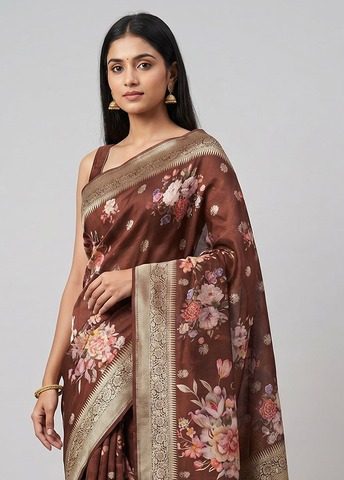Grey Organza Saree With Blouse Piece