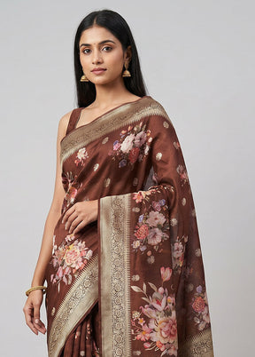 Grey Organza Saree With Blouse Piece