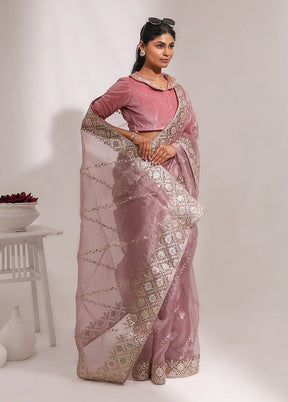 Purple Dupion Silk Saree With Blouse Piece