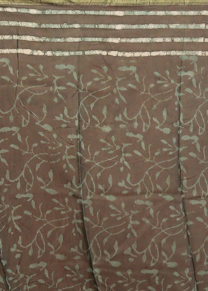 Grey Chanderi Silk Saree With Blouse Piece