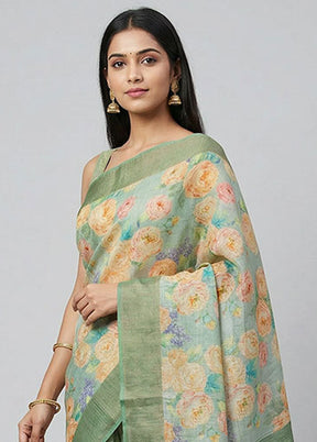 Cream Handloom Tussar Pure Silk Saree With Blouse Piece