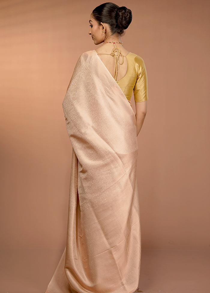 Cream Dupion Silk Saree With Blouse Piece