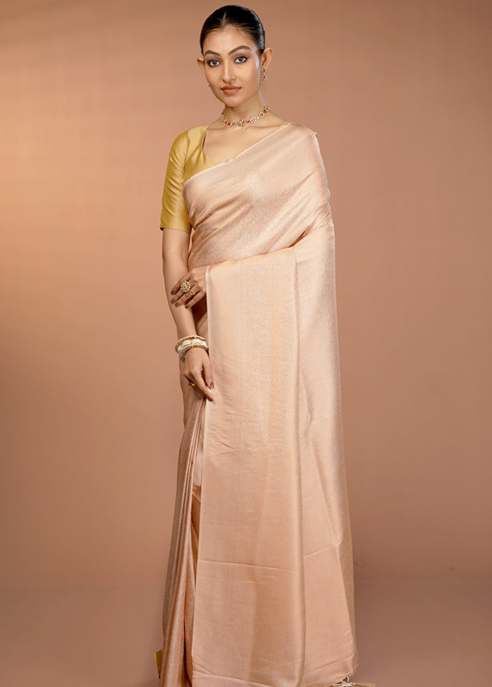 Cream Dupion Silk Saree With Blouse Piece