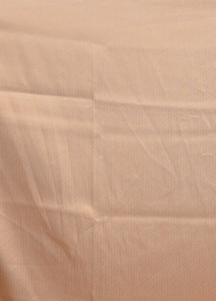 Cream Dupion Silk Saree With Blouse Piece