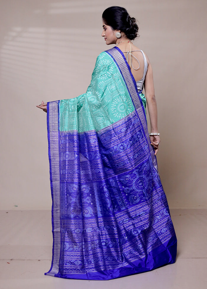 Green Handloom Bomkai Pure Silk Saree With Blouse Piece