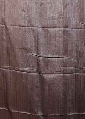 Grey Handloom Matka Pure Silk Saree With Blouse Piece