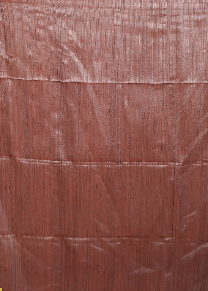 Pink Handloom Matka Pure Silk Saree With Blouse Piece