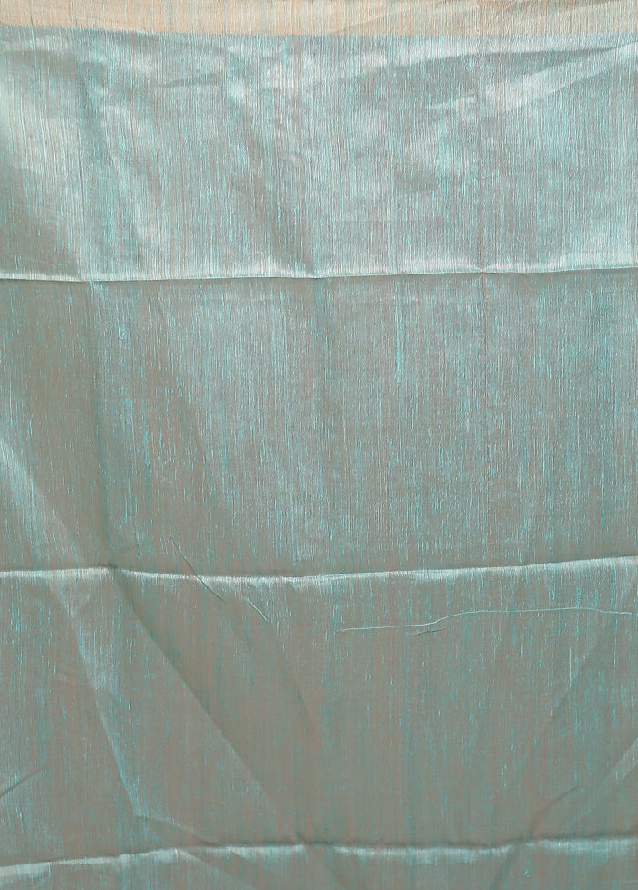 Green Handloom Matka Pure Silk Saree With Blouse Piece