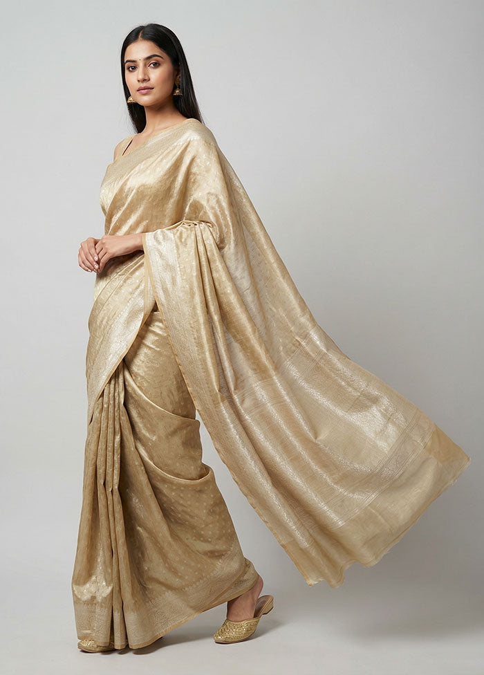 Green Tissue Silk Saree With Blouse Piece