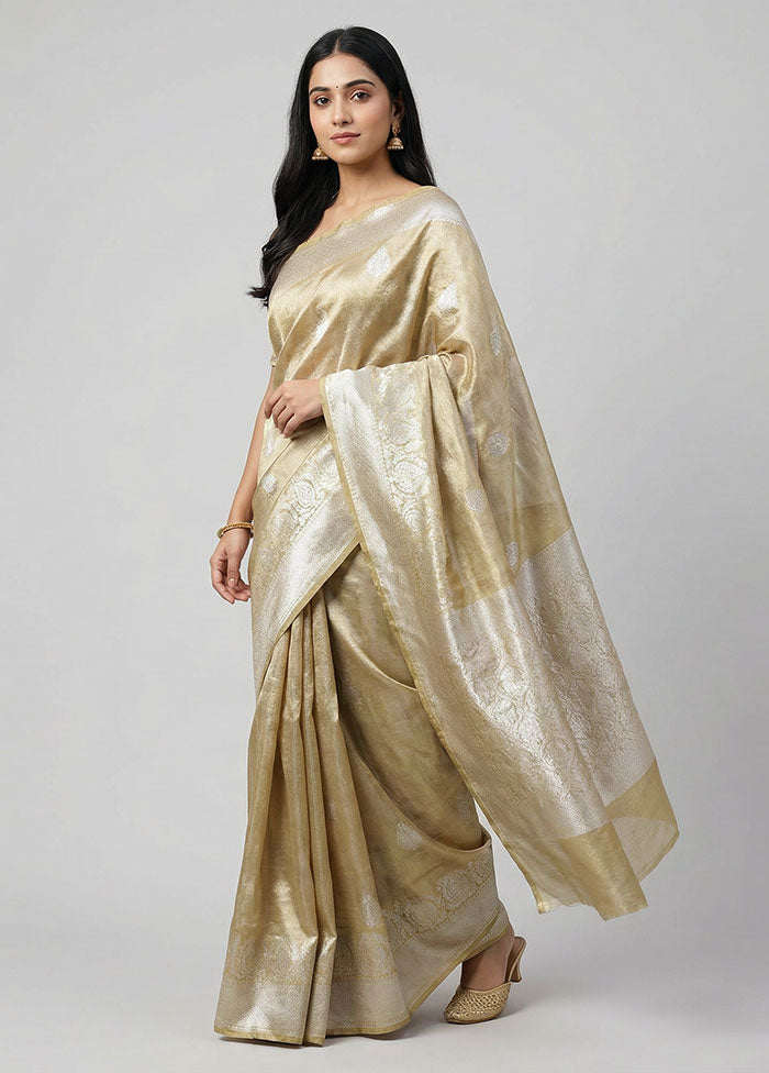 Green Tissue Silk Saree With Blouse Piece