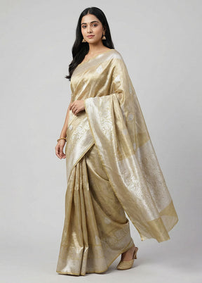 Green Tissue Silk Saree With Blouse Piece