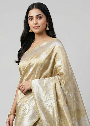 Green Tissue Silk Saree With Blouse Piece