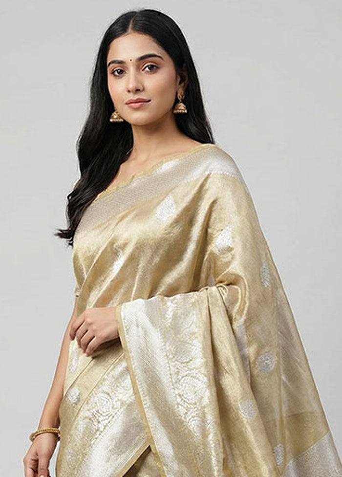 Green Tissue Silk Saree With Blouse Piece