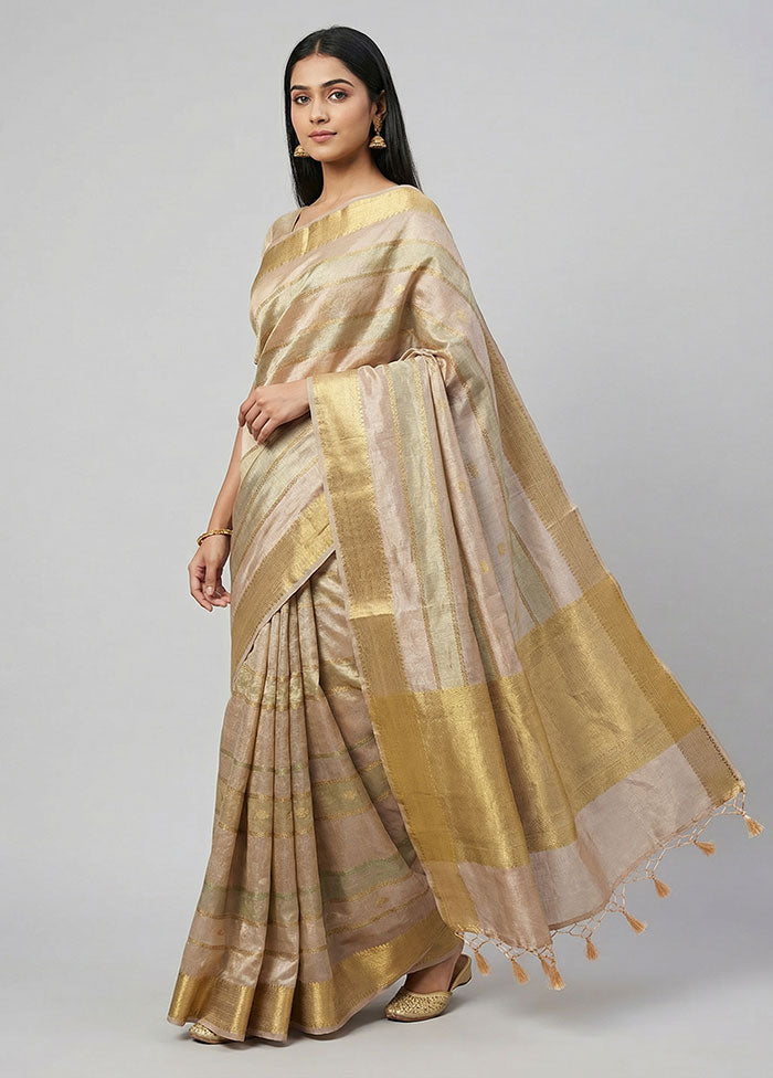Multicolor Tissue Silk Saree With Blouse Piece