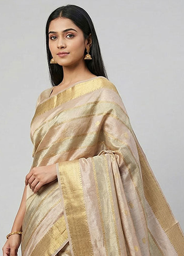 Multicolor Tissue Silk Saree With Blouse Piece