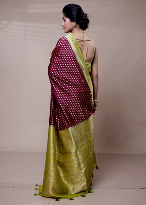 Maroon Georgette Saree With Blouse Piece