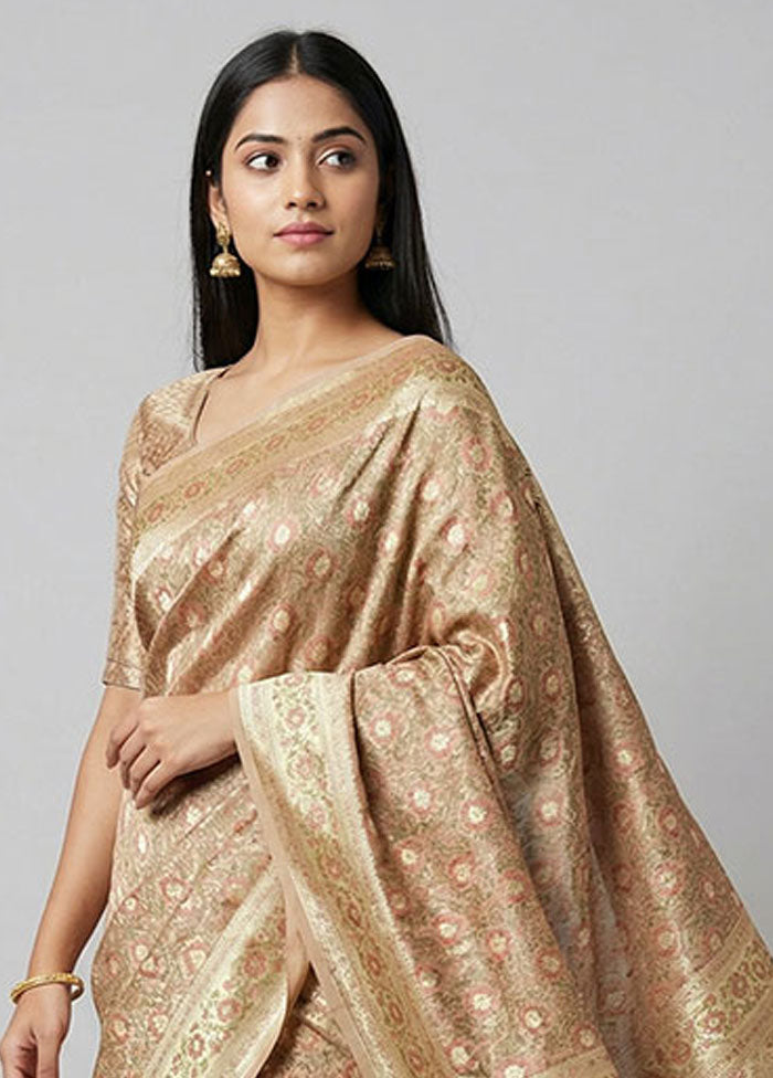 Green Handloom Tanchoi Pure Silk Saree With Blouse Piece