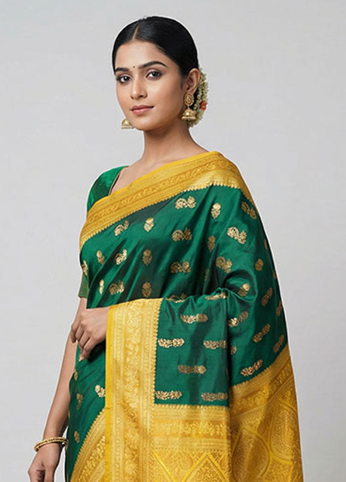 Multicolor Kanjivaram Silk Saree With Blouse Piece