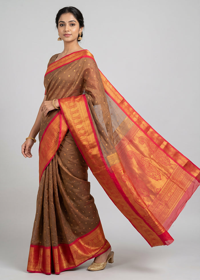 Multicolor Kanjivaram Silk Saree With Blouse Piece