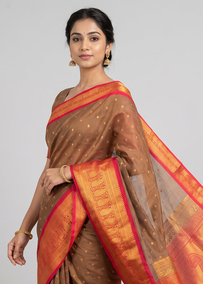Multicolor Kanjivaram Silk Saree With Blouse Piece