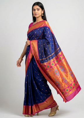 Multicolor Kanjivaram Silk Saree With Blouse Piece