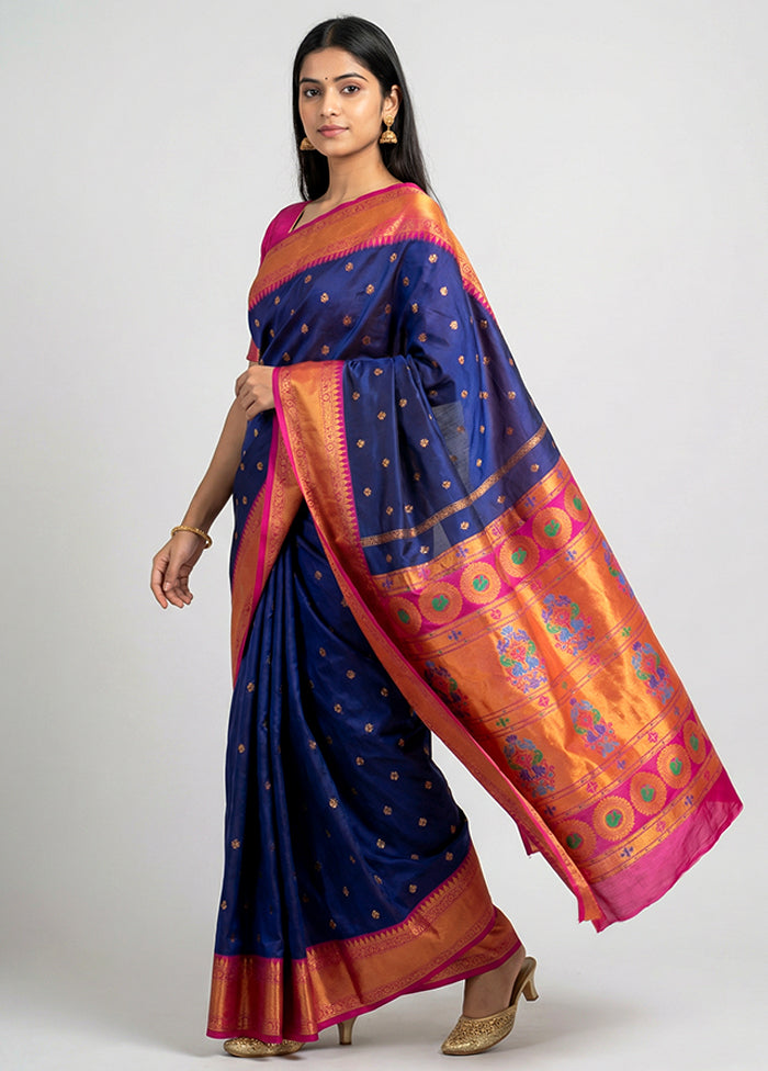 Multicolor Kanjivaram Silk Saree With Blouse Piece