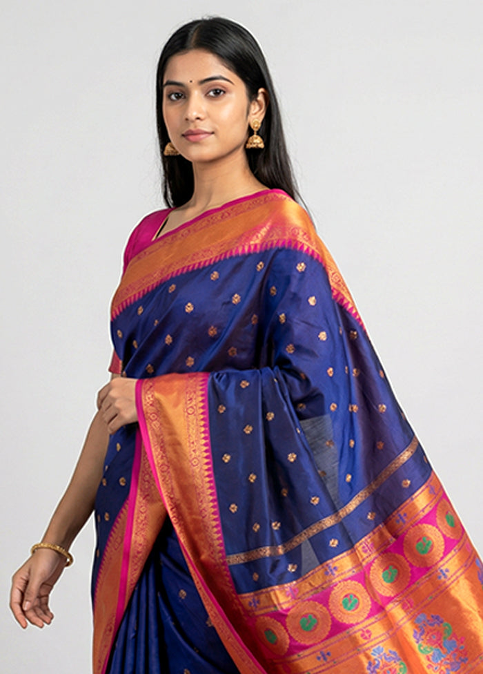 Multicolor Kanjivaram Silk Saree With Blouse Piece