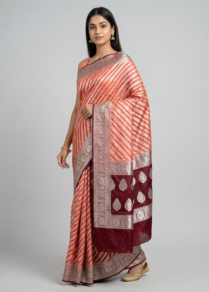 Pink Organza Saree With Blouse Piece