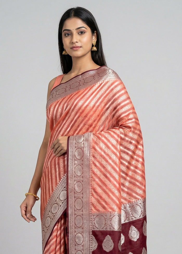 Pink Organza Saree With Blouse Piece