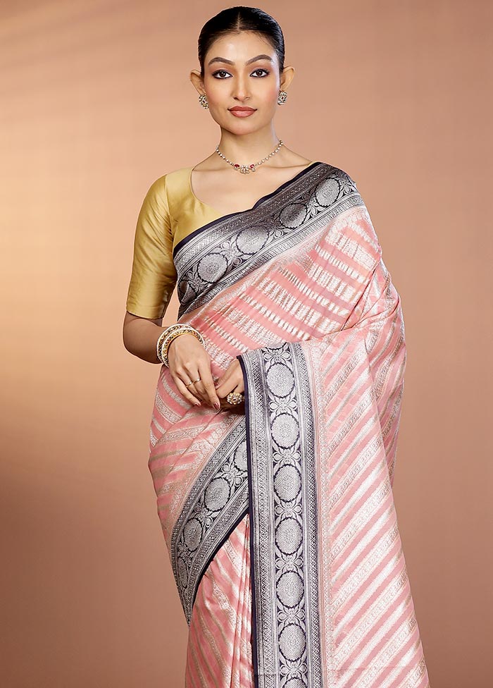 Pink Organza Saree With Blouse Piece