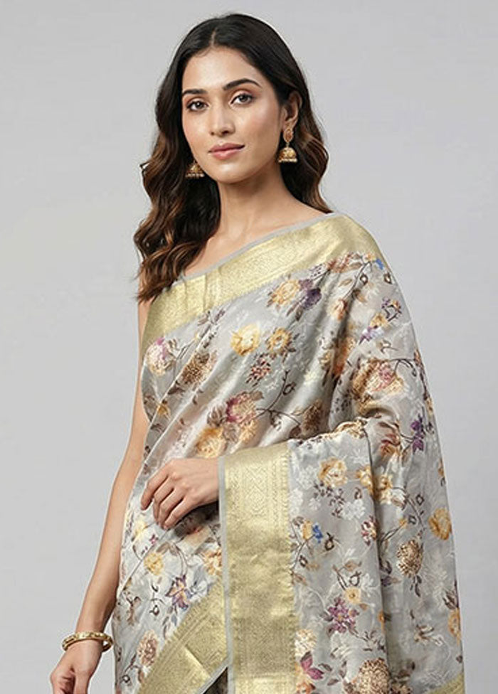 Green Dupion Silk Saree With Blouse Piece
