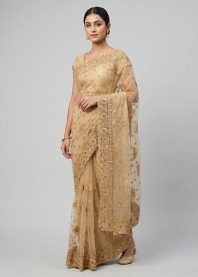 Green Georgette Saree With Blouse Piece