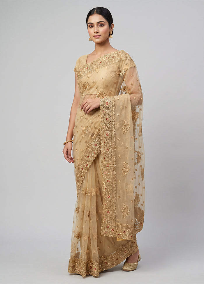 Green Georgette Saree With Blouse Piece