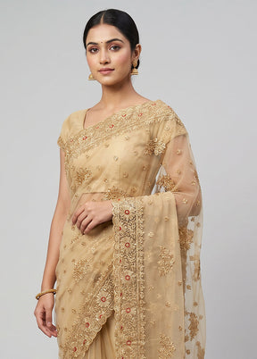 Green Georgette Saree With Blouse Piece