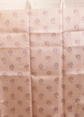 Cream Tissue Silk Saree With Blouse Piece