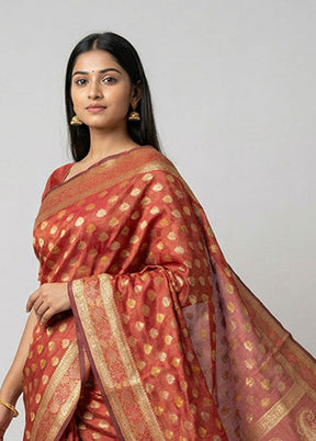 Red Pure Cotton Saree With Blouse Piece