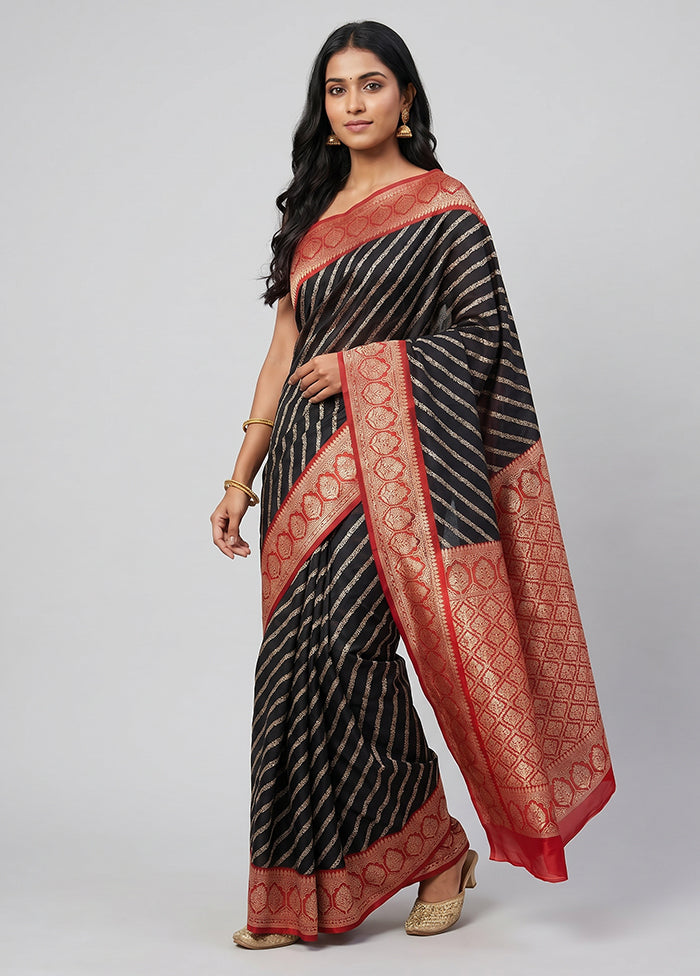 Blue Dupion Silk Saree With Blouse Piece