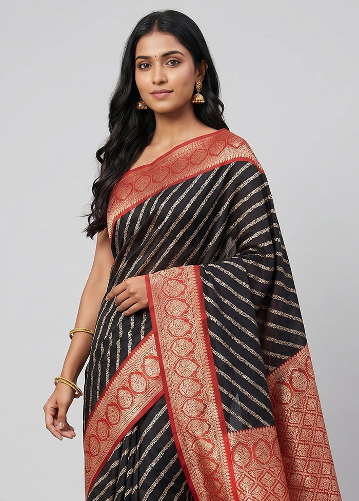 Blue Dupion Silk Saree With Blouse Piece