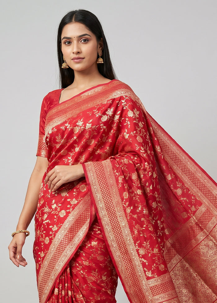 Pink Handloom Katan Pure Silk Saree With Blouse Piece