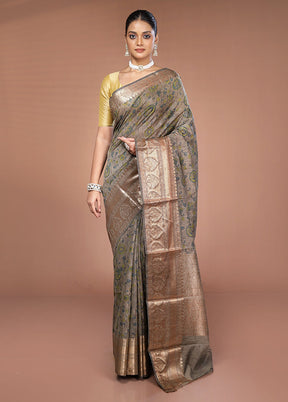 Cream Tussar Silk Saree With Blouse Piece