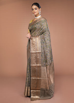 Cream Tussar Silk Saree With Blouse Piece
