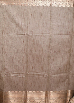Cream Tussar Silk Saree With Blouse Piece