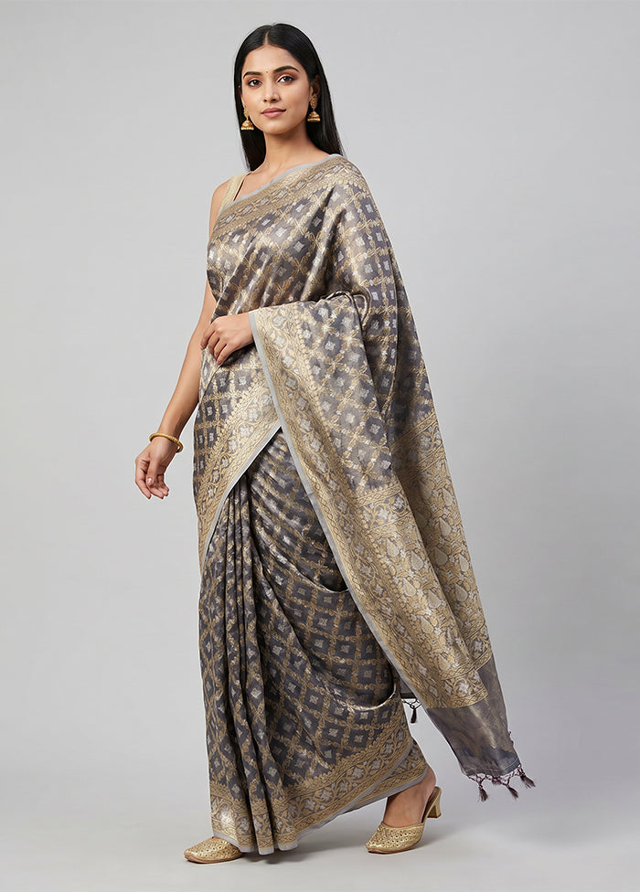 Purple Tissue Silk Saree With Blouse Piece