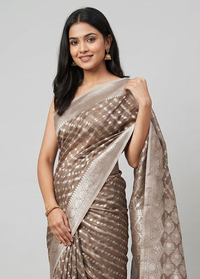 Cream Kora Silk Saree With Blouse Piece