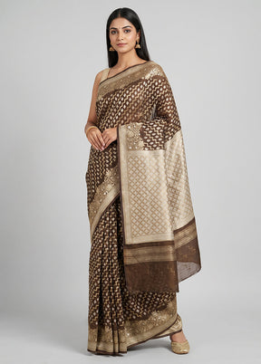 Black Kora Silk Saree With Blouse Piece