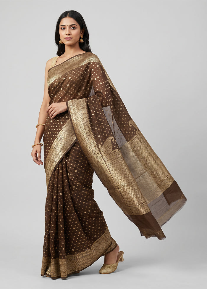 Cream Kora Silk Saree With Blouse Piece