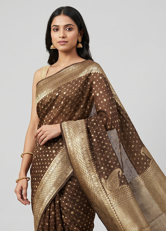 Cream Kora Silk Saree With Blouse Piece