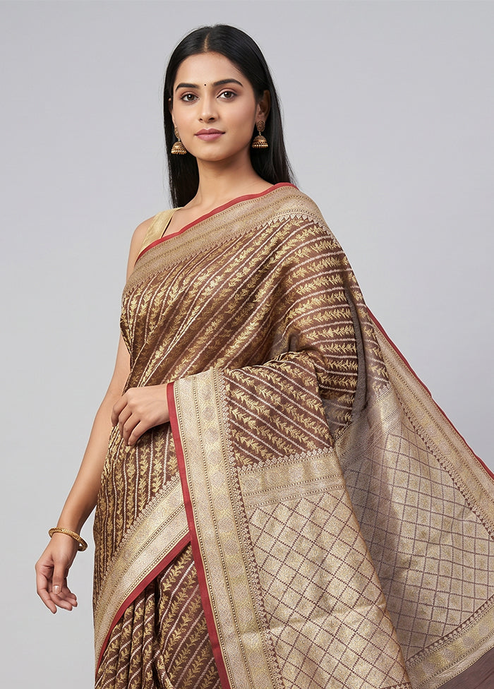 Cream Kora Silk Saree With Blouse Piece