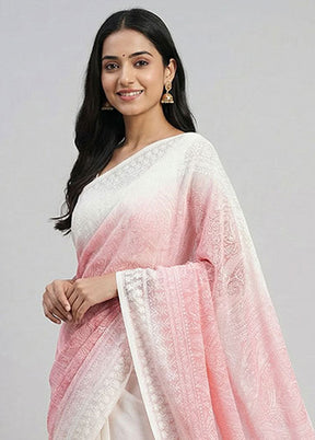 Pink Organza Saree With Blouse Piece